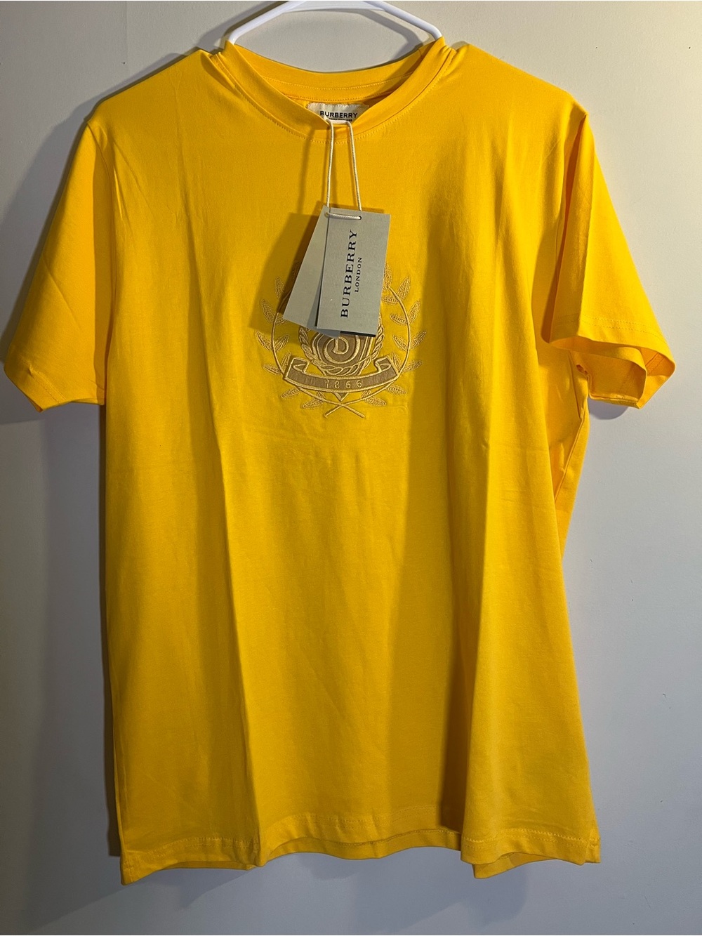 Burberry Yellow Crest Logo Short Sleeve Tee
